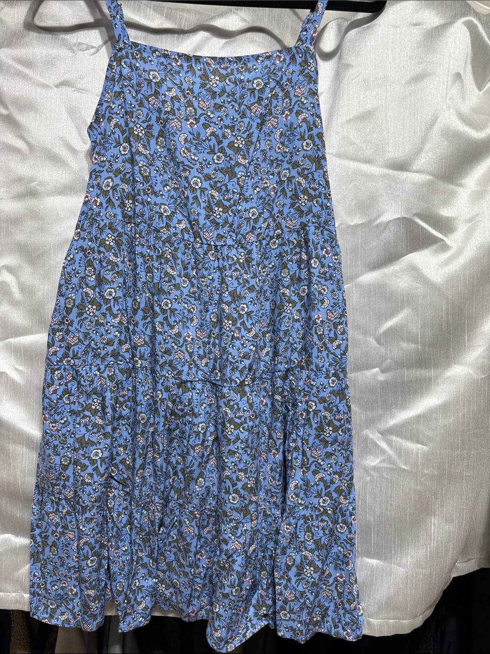 Old Navy Blue Floral Tiered Sundress-Style Midi Skirt